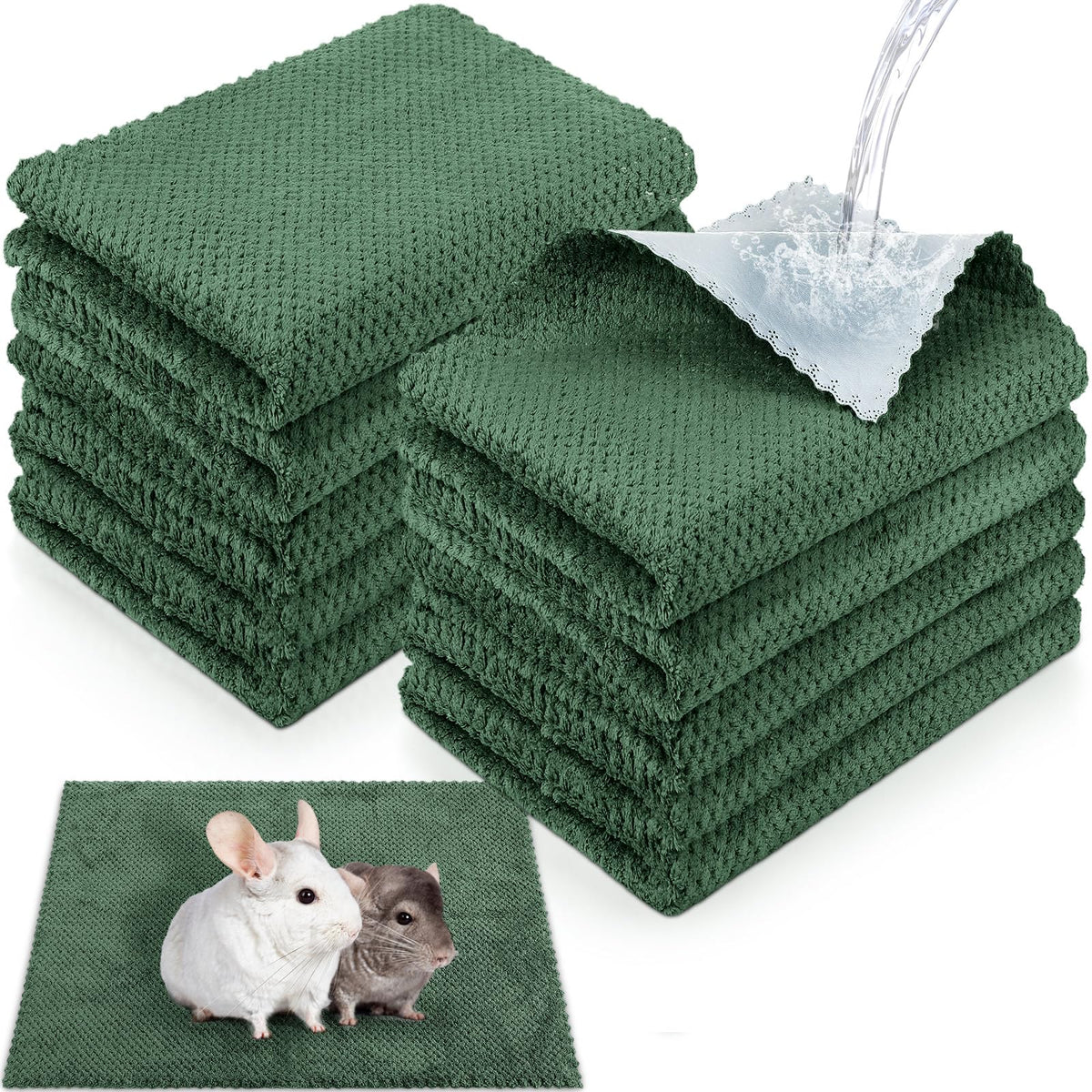 VitalCozy forro jaula cobayas 12x12 verde oscuro protege suelos y jaula.