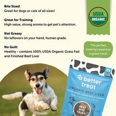 A Better Treat hígado de res orgánico, ideal para perros y gatos
