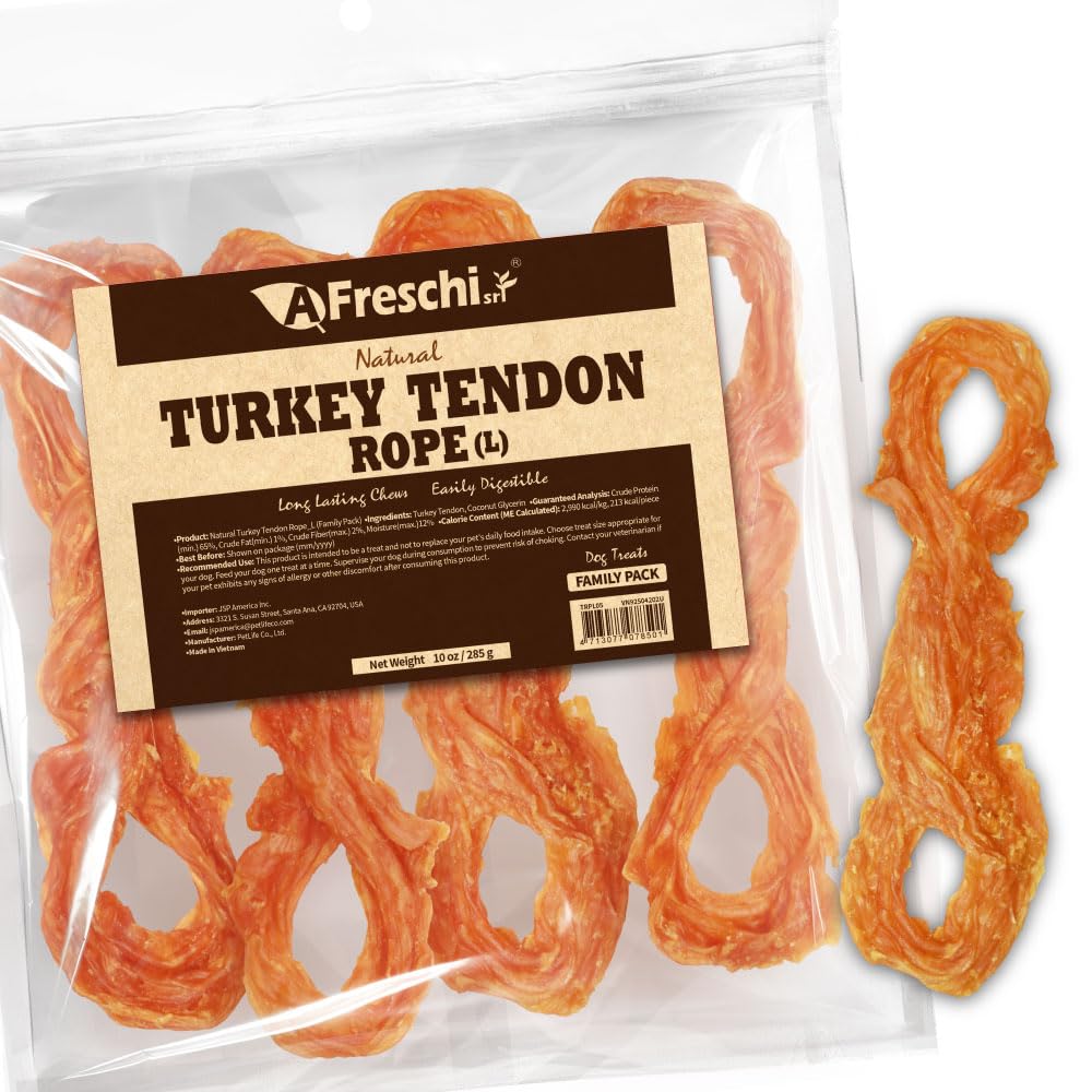 A Freschi srl tendones de pavo para perros: alto en proteína.