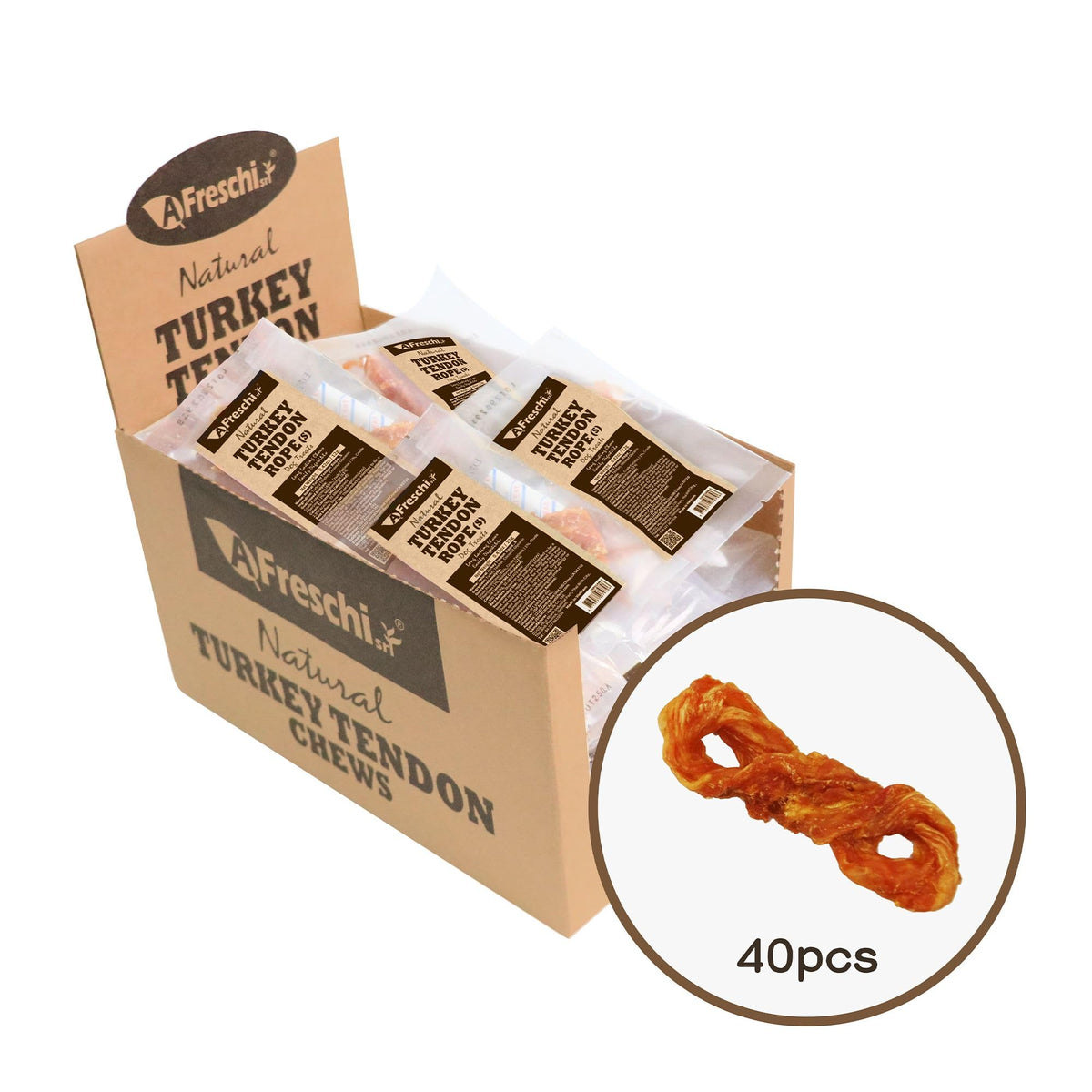 A Freschi srl tendones de pavo para perros, origen EE. UU.