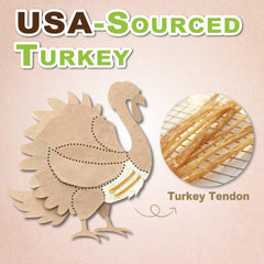 A Freschi tendones de pavo para perros con posible apoyo dental natural