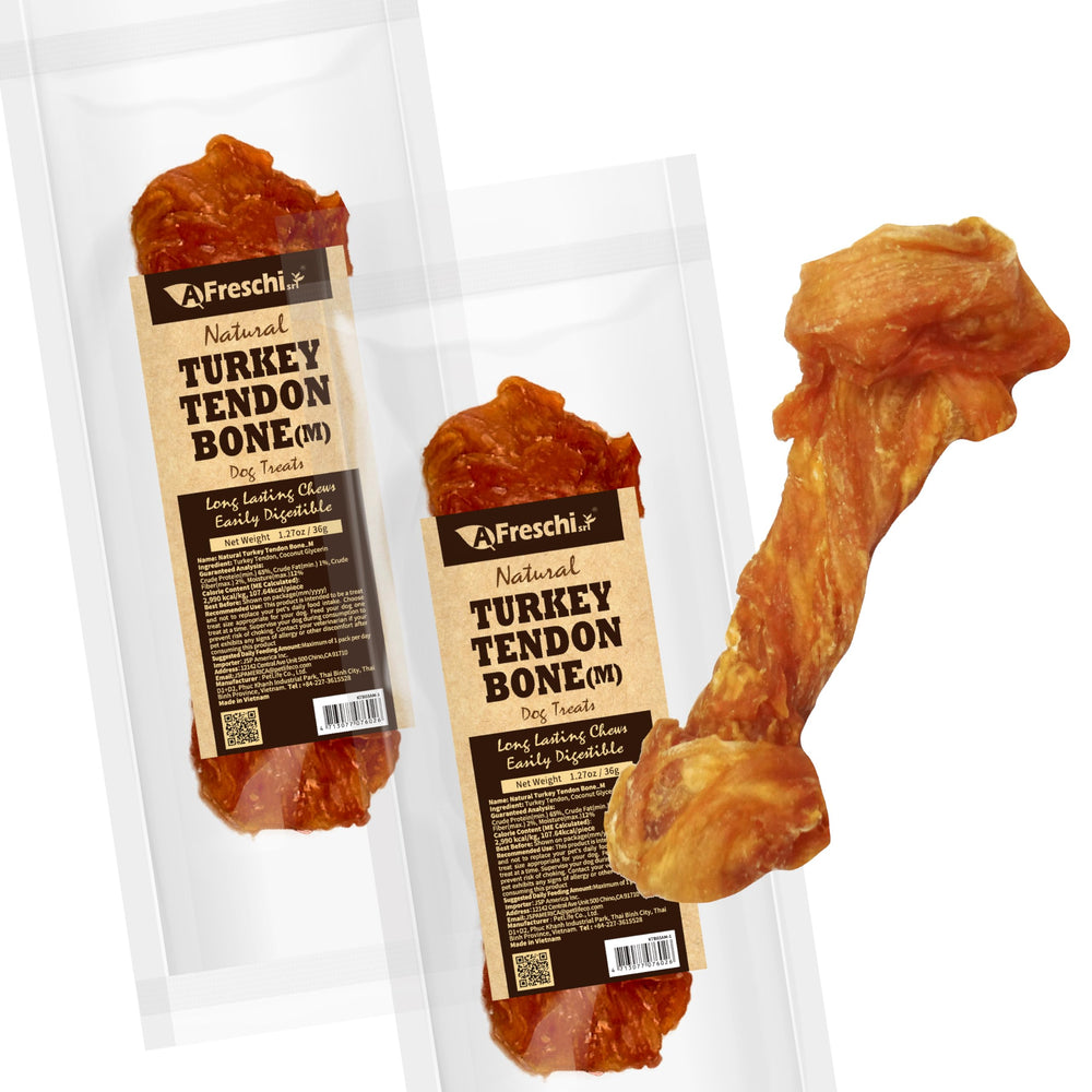 Tendons de dinde A Freschi emballage — alternative sans peau brute pour chiens actifs