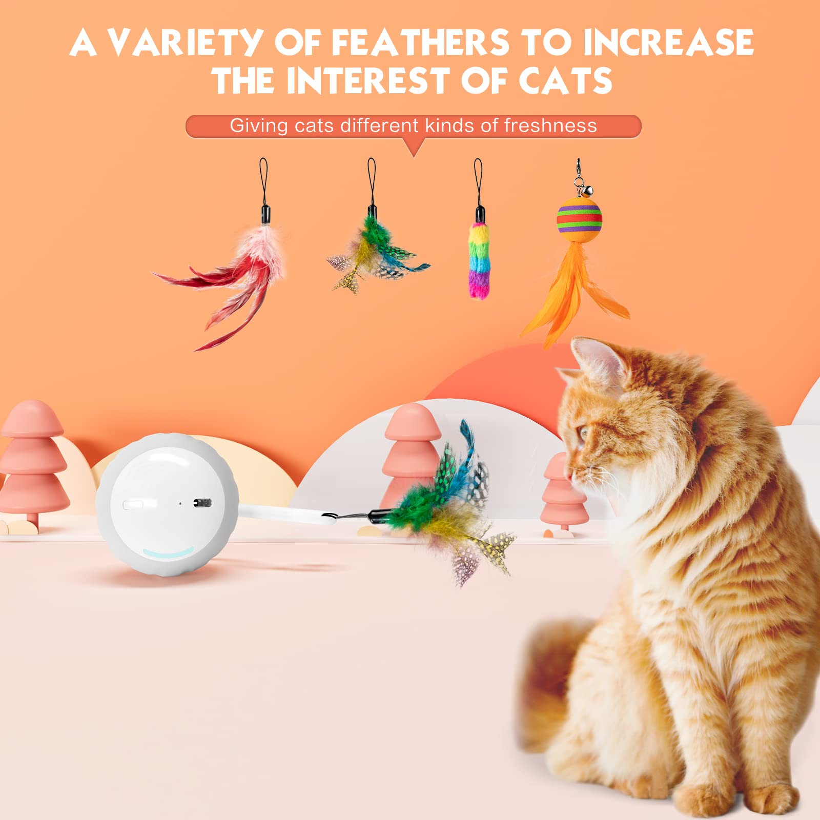 AAA AMUSANG bola con luces LED para gatos, atractivo visual en movimiento
