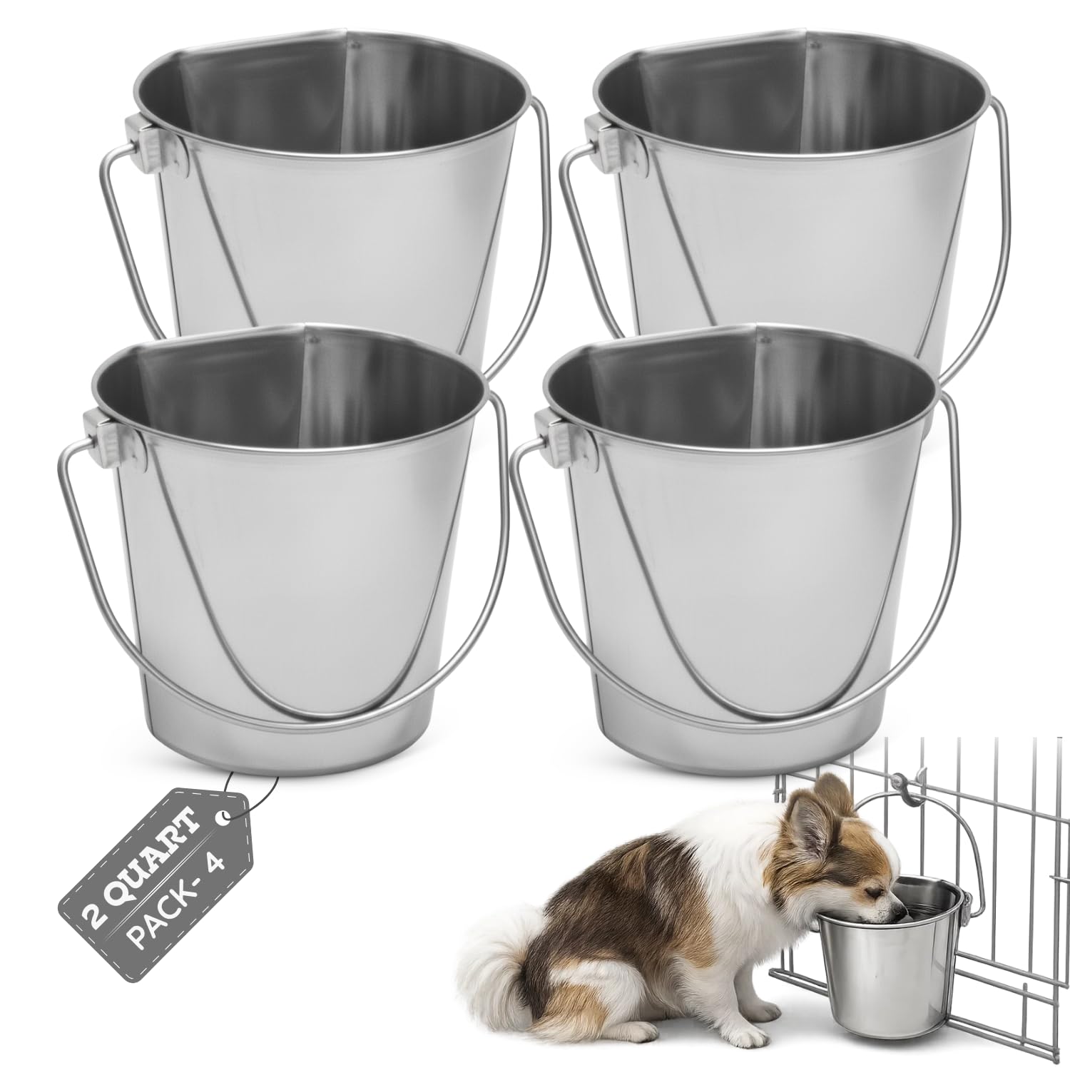 Balde AASPIRE PETS con lado plano para perros y gatos, estable
