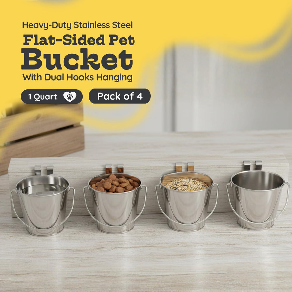 Cubeta de acero inoxidable AASPIRE PETS de 1 cuart, duradera para comida o agua