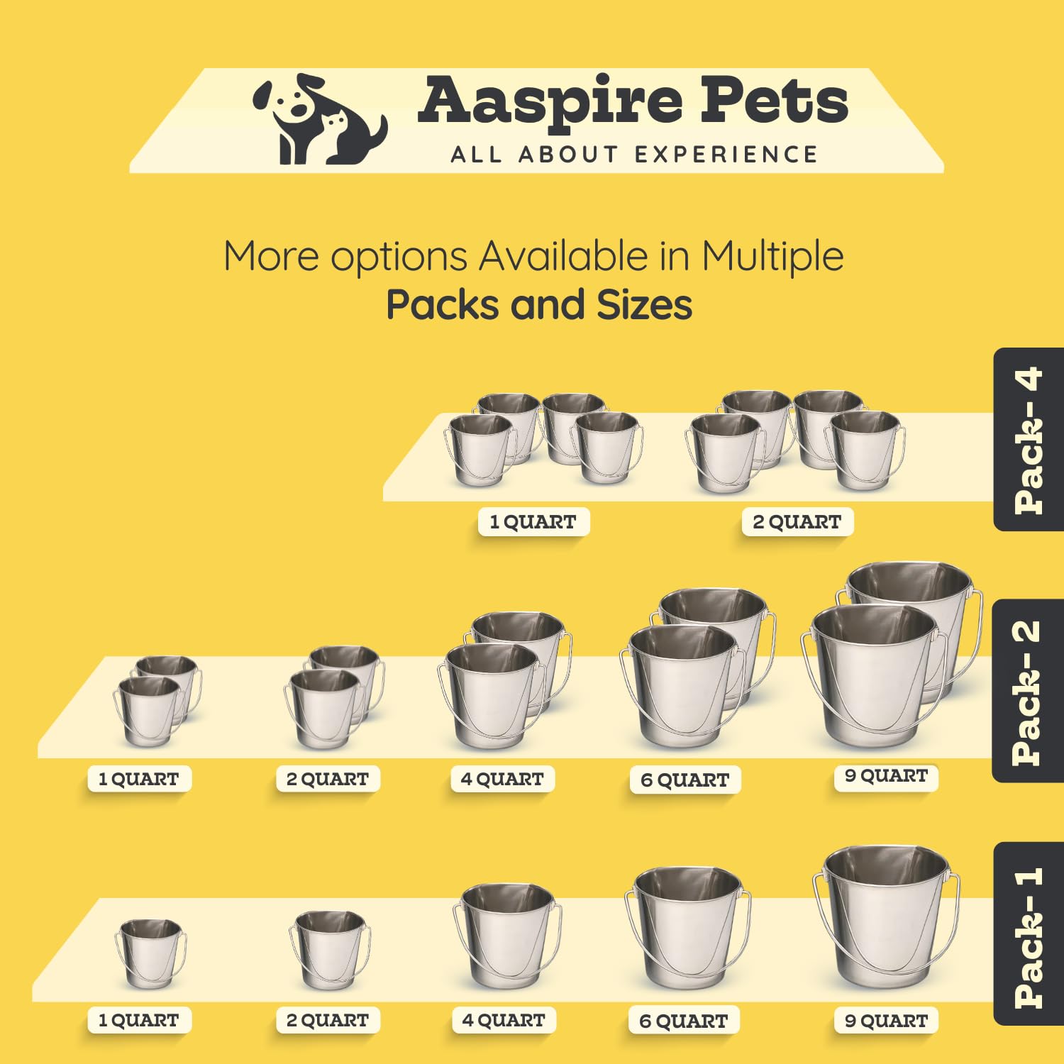 AASPIRE PETS cubeta portátil con asa para traslado cómodo.