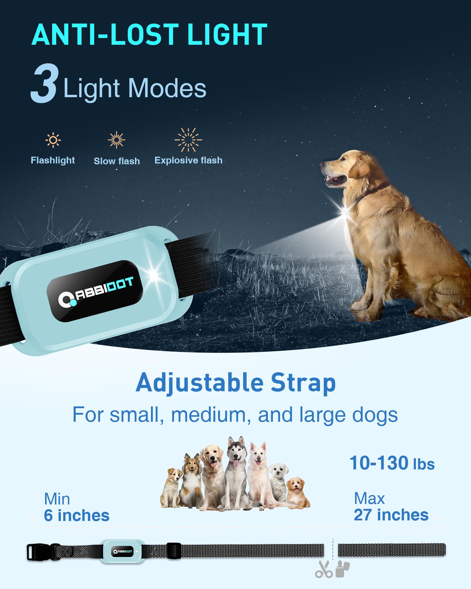 ABBIDOT correa de nylon ajustable, comodidad para perros de todos los tamaños
