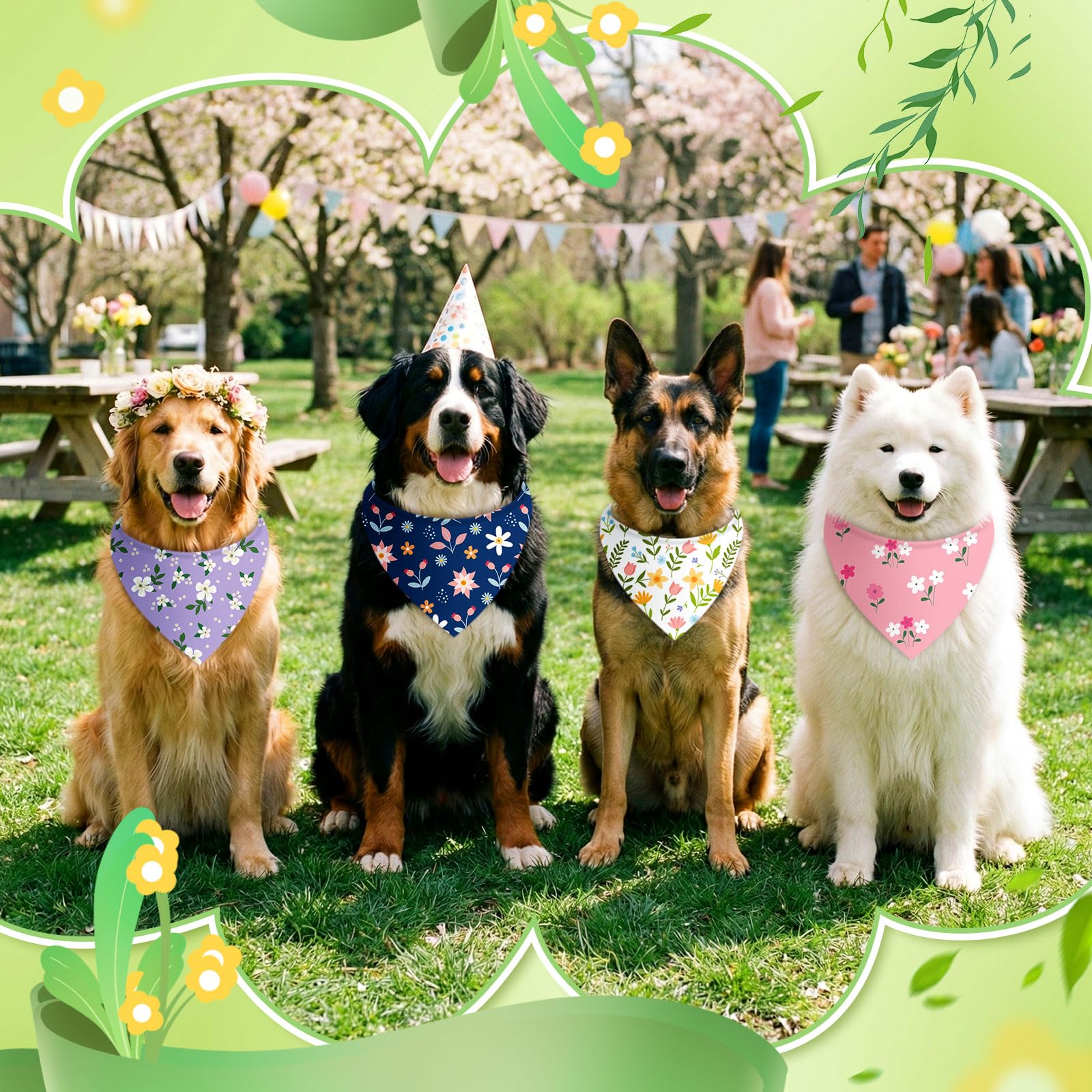 Bandanas Abbylike accesorios primavera para perros en fiestas.