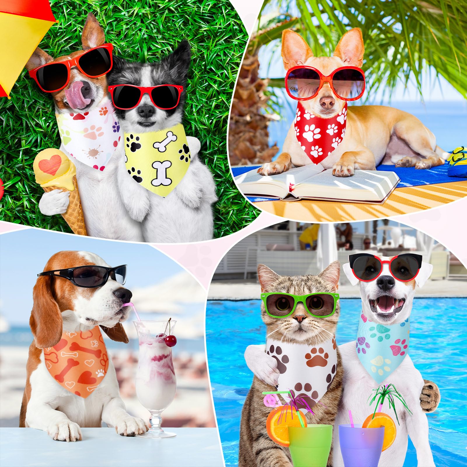 Abbylike Bandanas pack de 50 piezas, ahorro y variedad de estilos.