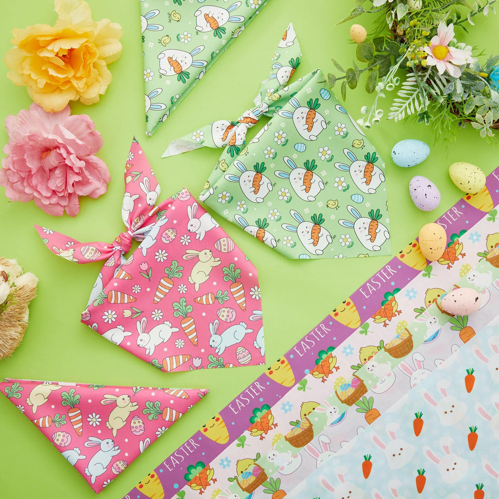 Abbylike bandanas de Pascua para perros con pasto, estilo primaveral para caminatas al aire libre.