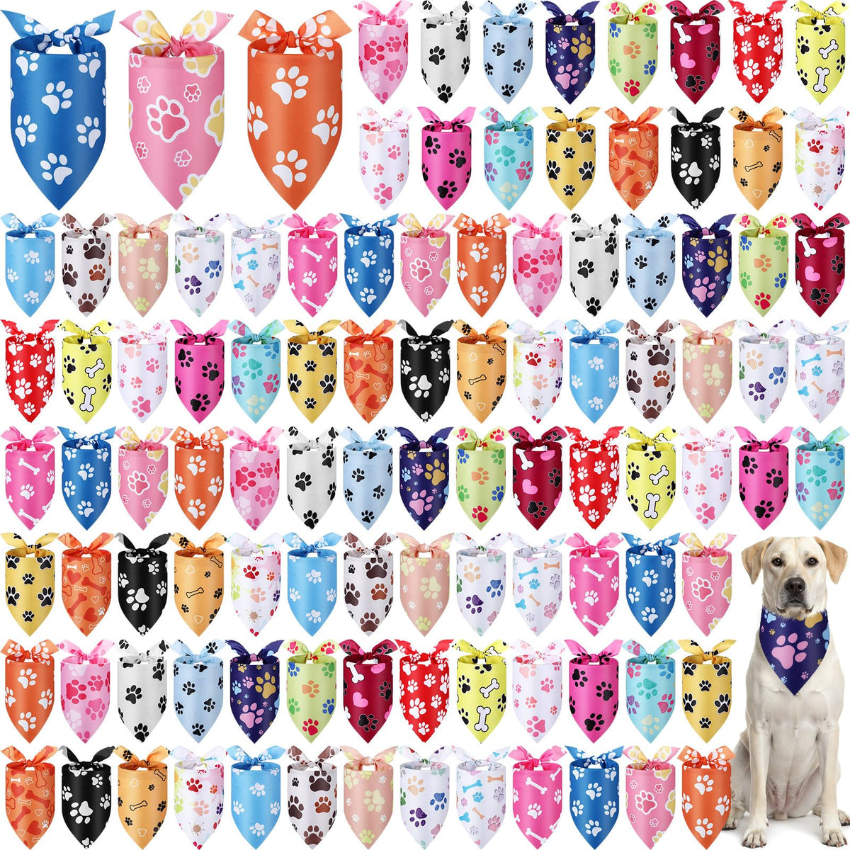 Bandanas Abbylike para perro con huellas, ideal para paseos y fotos.