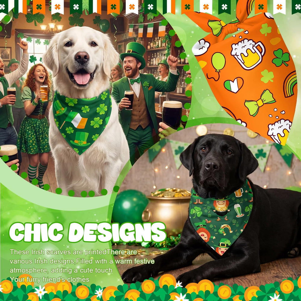 Abbylike bandanas para perros, diseños de tréboles, ideal para sesiones de fotos festivas.