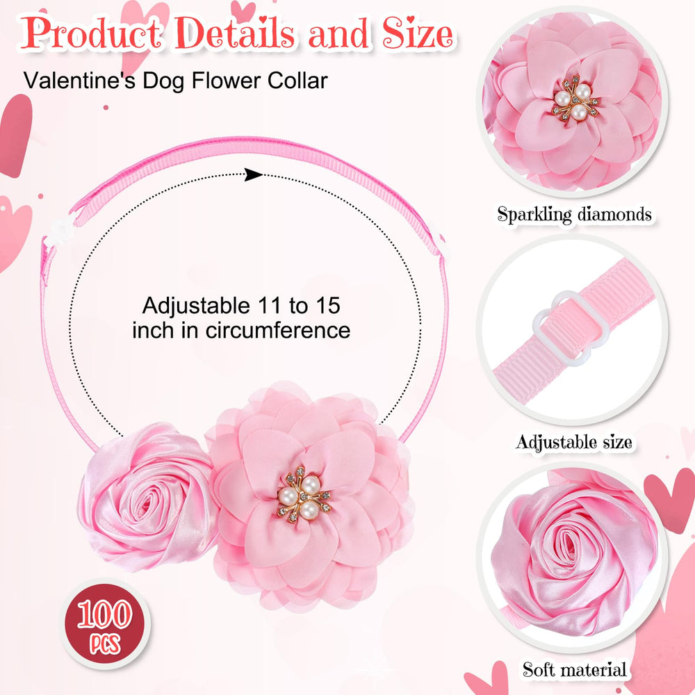 Abbylike broches florales rosas para mascotas, estilo para eventos