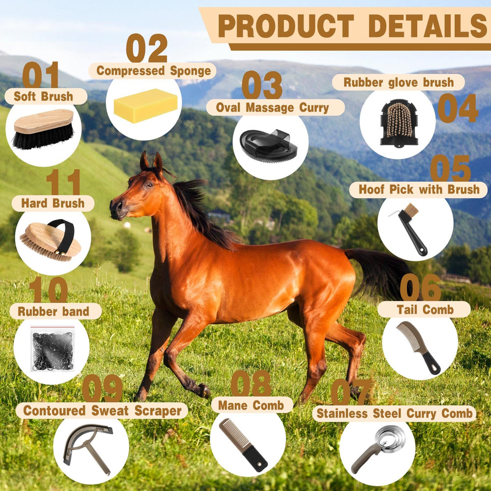 Abbylike cepillo duro para caballos, elimina suciedad y barro eficazmente