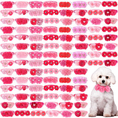 Abbylike collar para perro con flores rosas, look adorable