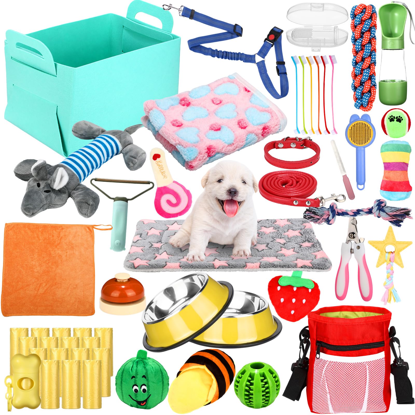 Abbylike kit inicio cachorros: juguetes masticables para entretenimiento seguro.