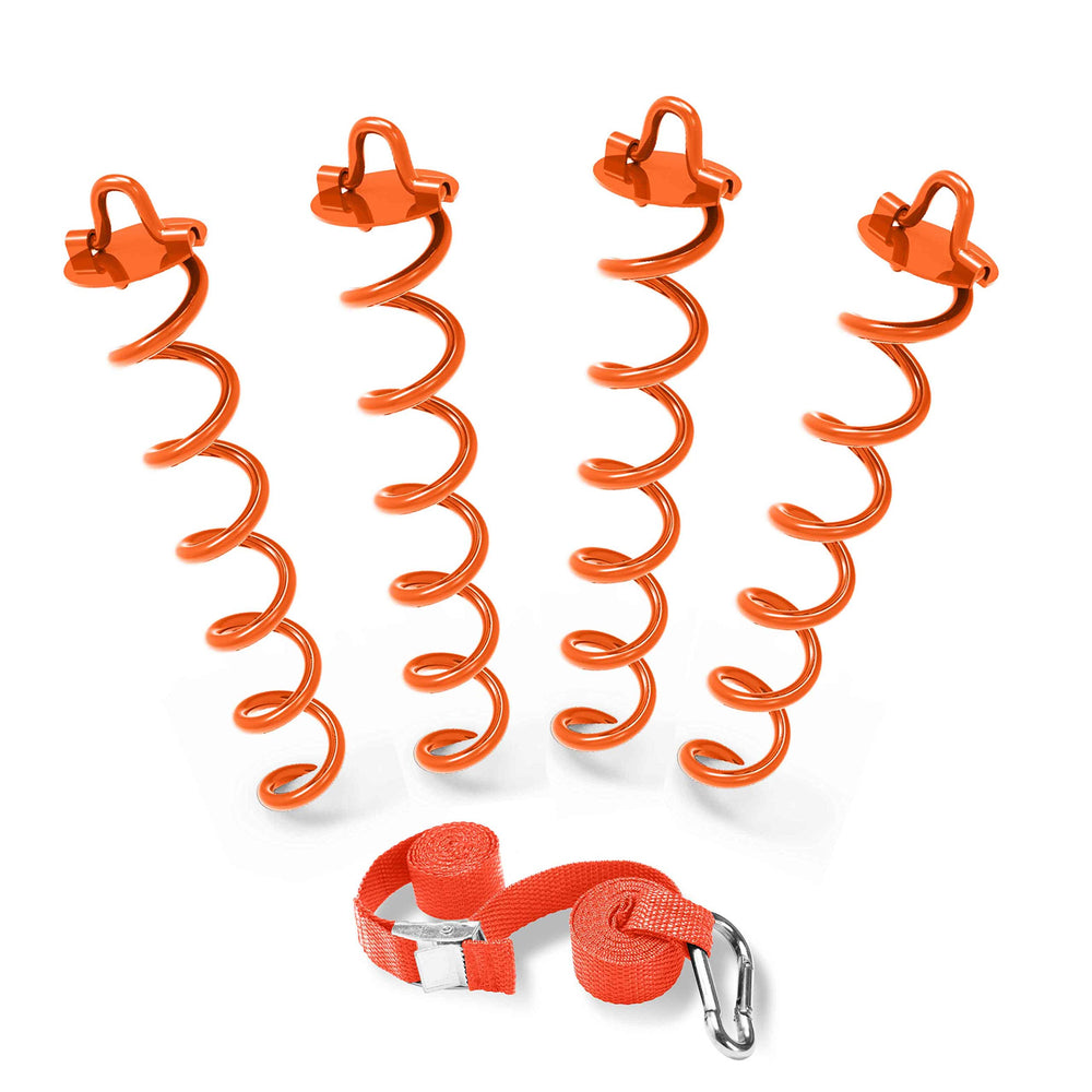 ABCCANOPY | ancla espiral de 10 pulgadas naranja para fijar columpios y tiendas al suelo