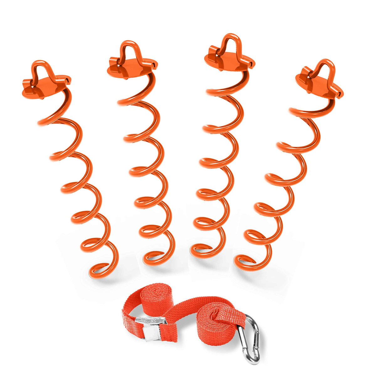 ABCCANOPY | ancla espiral de 10 pulgadas naranja para fijar columpios y tiendas al suelo