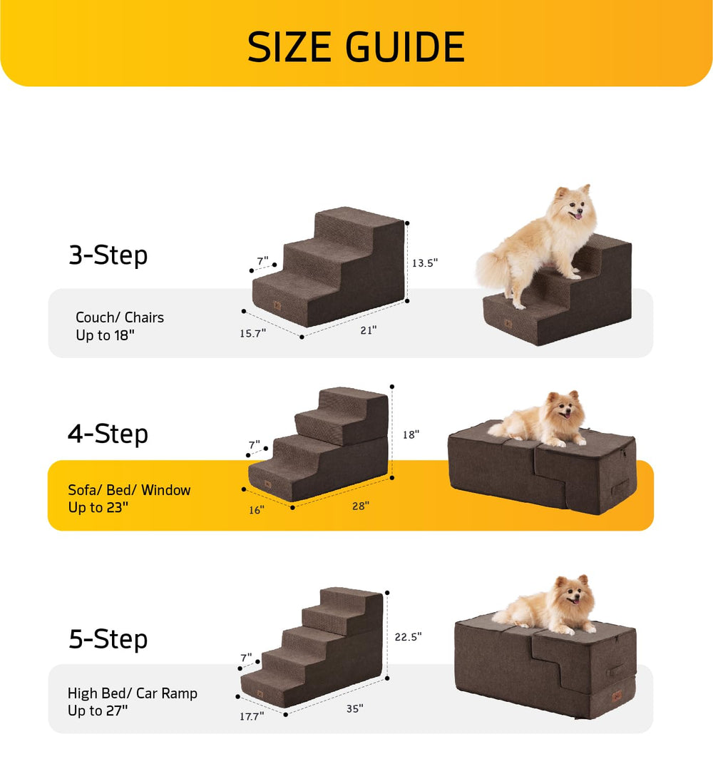 ABCPET escaleras-perro-cama-alta-6: funda removible lavable para limpieza fácil.