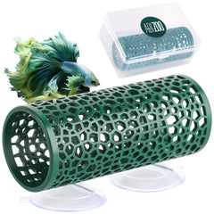 Abizoo Betta Toys túnel hueco verde oscuro para bettas, seguro y atractivo.