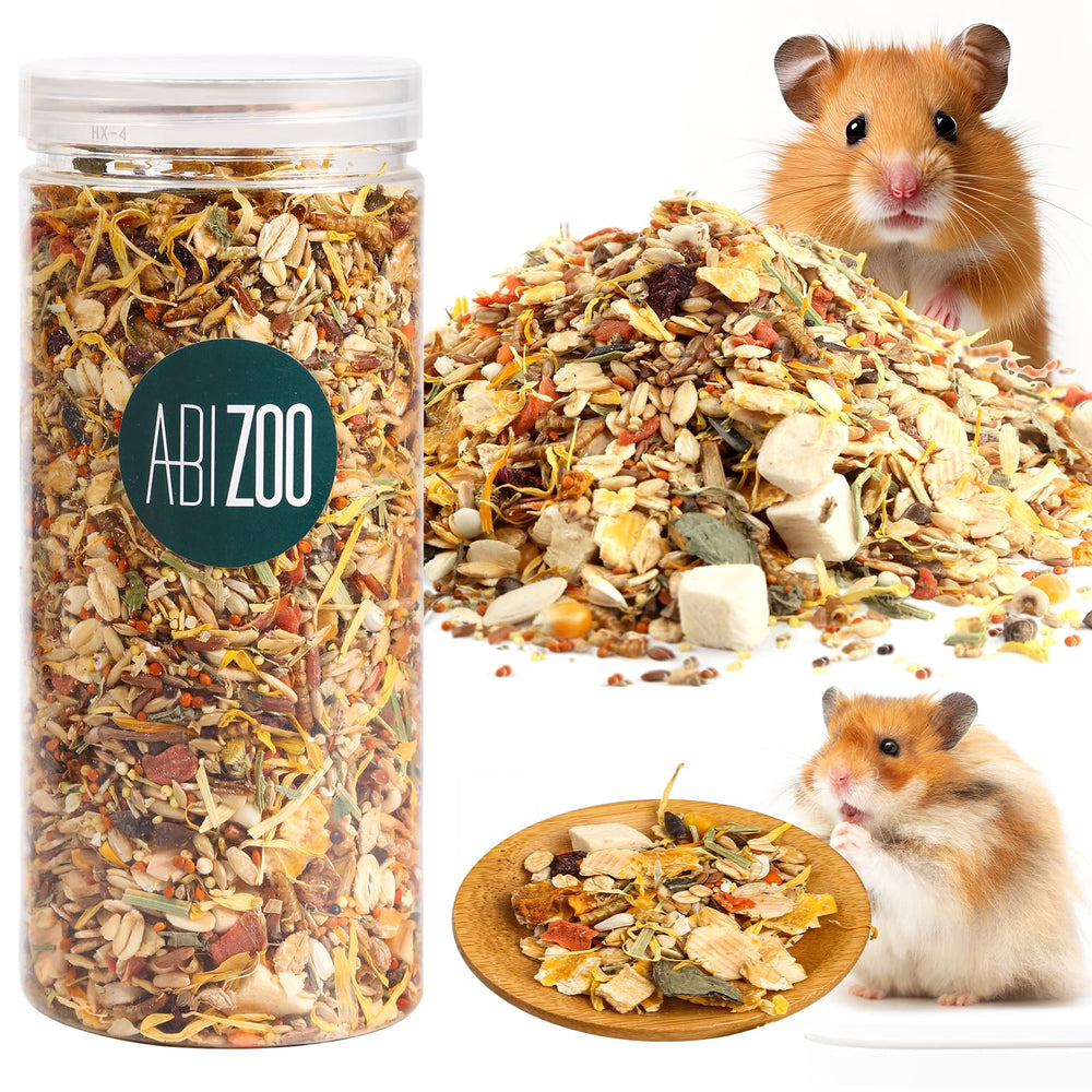 Abizoo premio natural para hámster y jerbo enfocado en tratamiento natural y nutrición