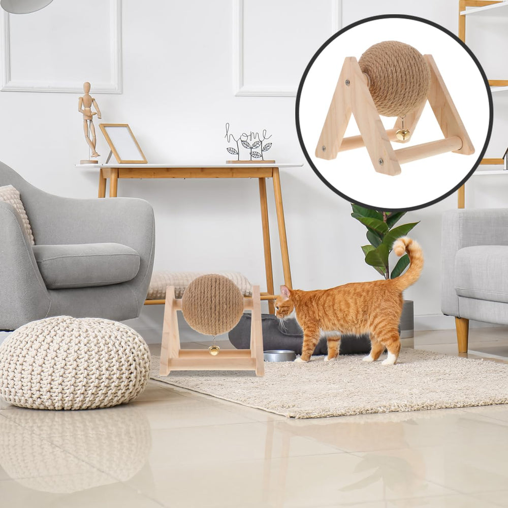 ABOOFAN Bola de sisal natural: rasca, ejercita y alivia el estrés diario.