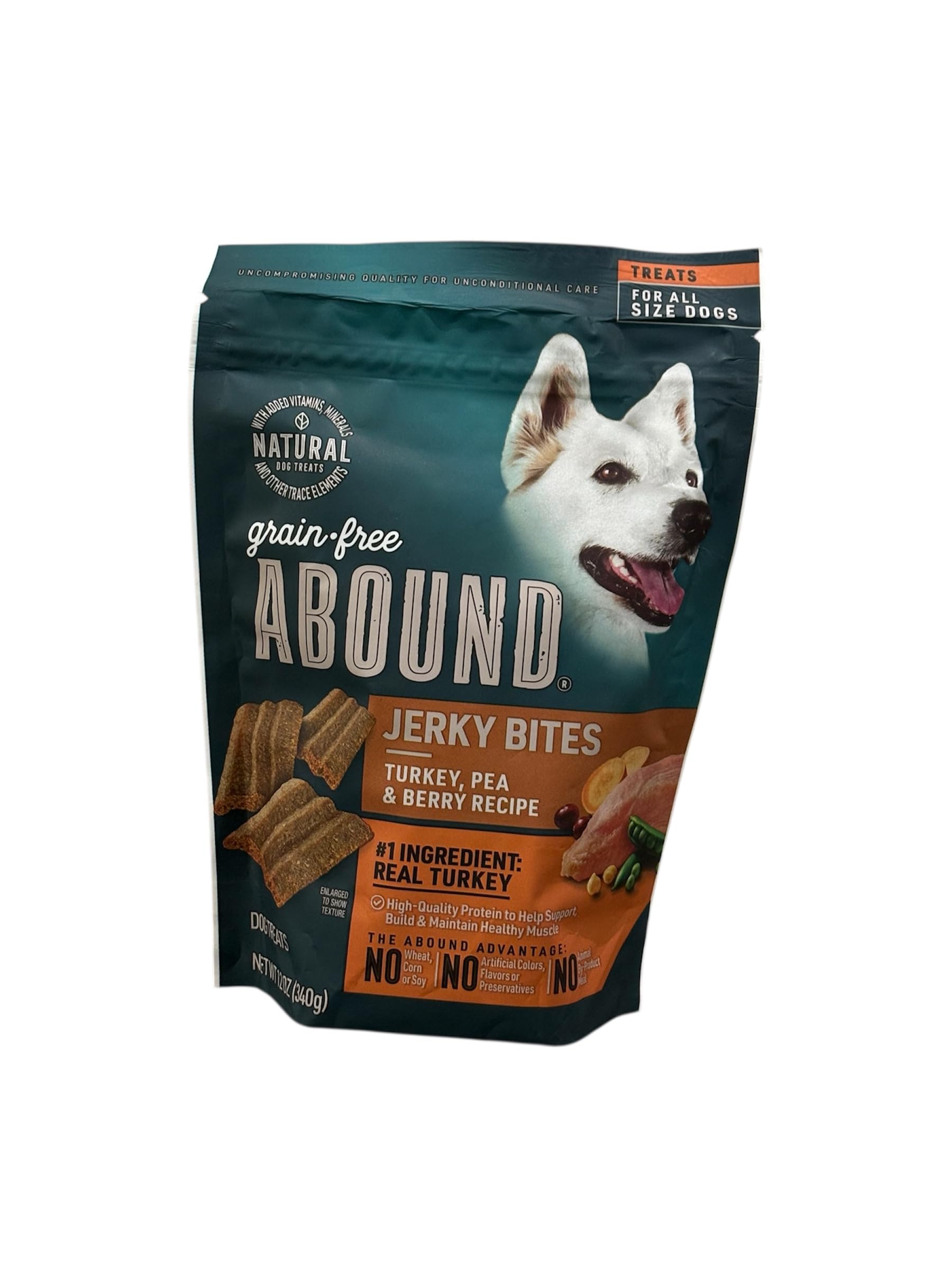 Abound bocaditos de pavo sin granos en bolsa, ideal para digestión suave