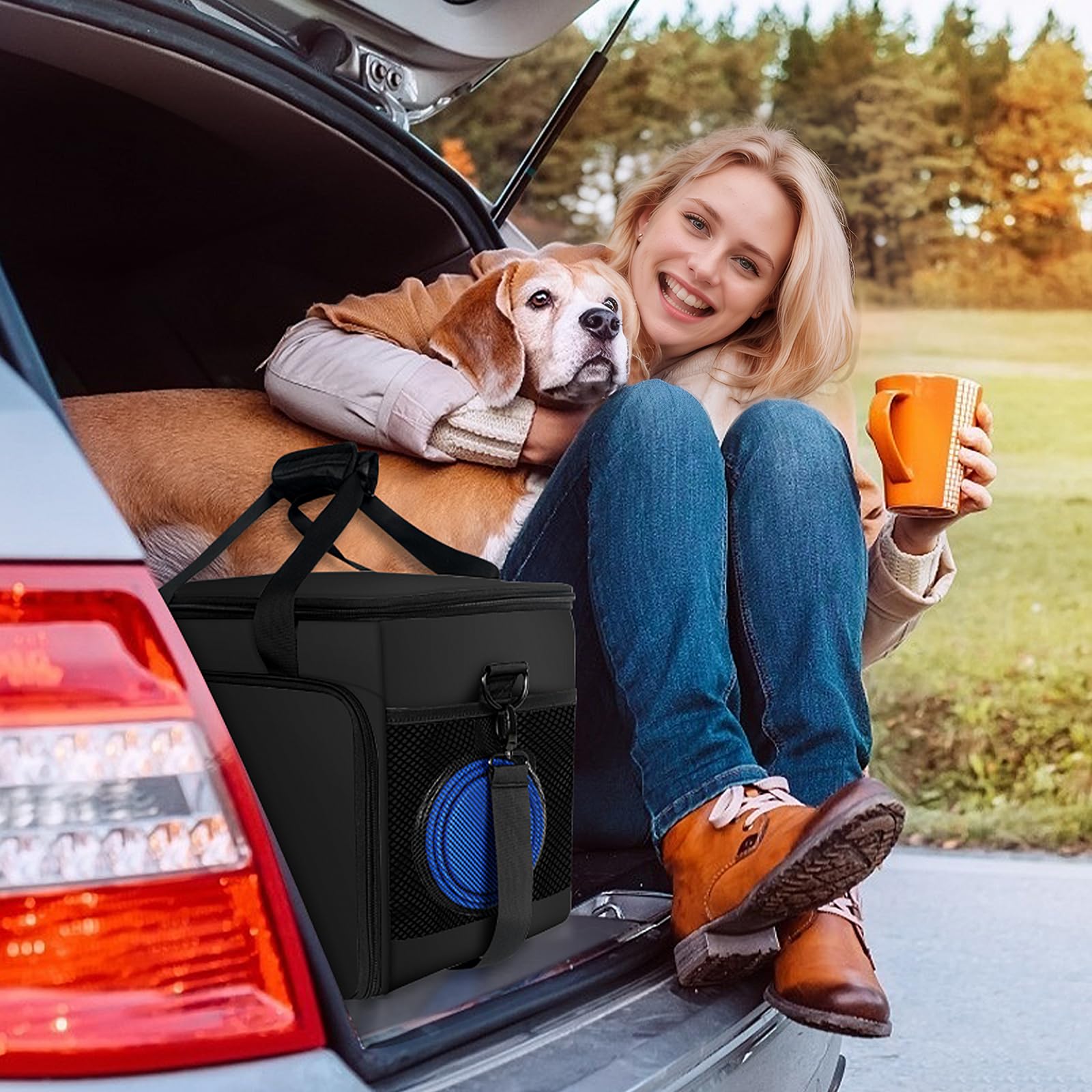 Abrimelodi set de viaje con bolsillos laterales para acceso rápido.