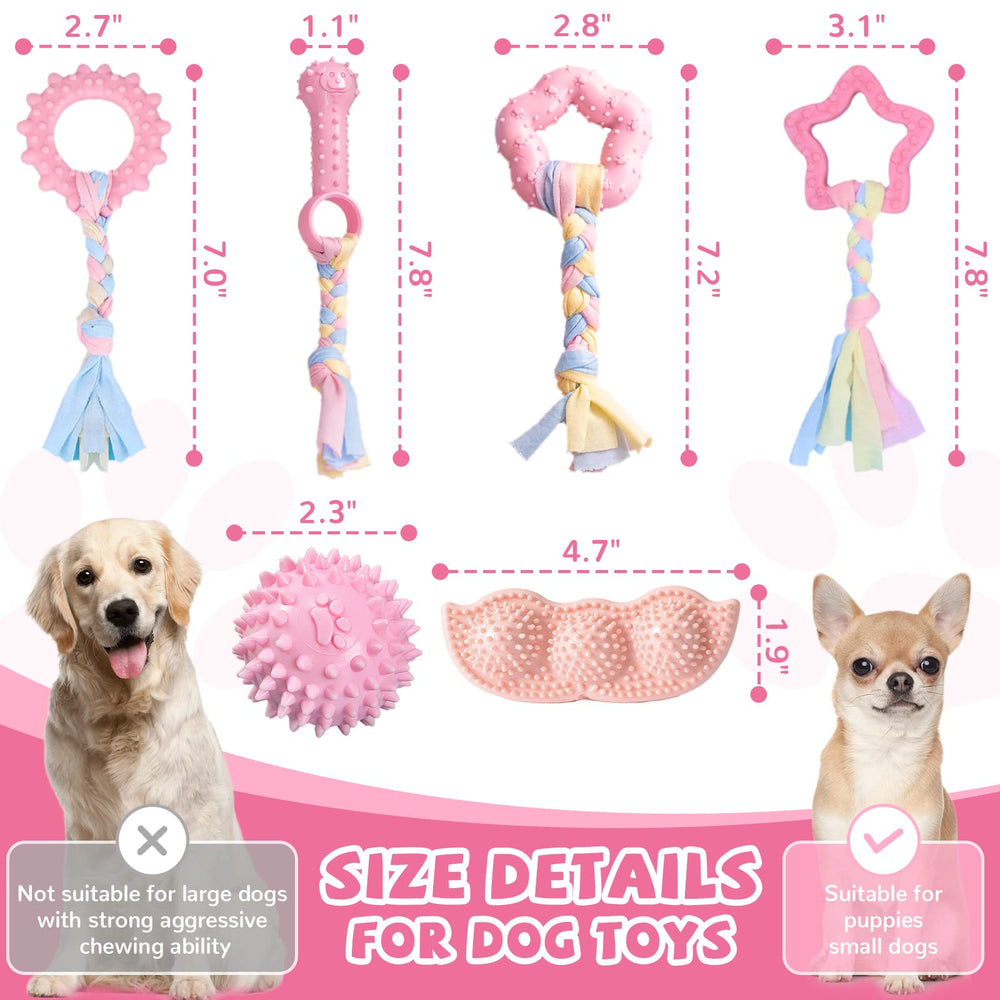 ABRRLO juguete tejido-trenzado rosa luna, textura suave y ligero para cachorros.