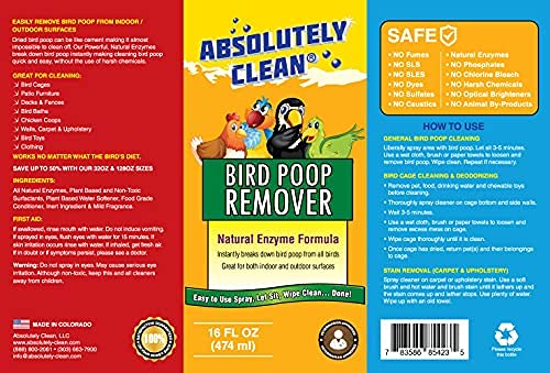 Absolutely Clean limpiador excrementos de pájaro, aplicación rápida y eficiente.