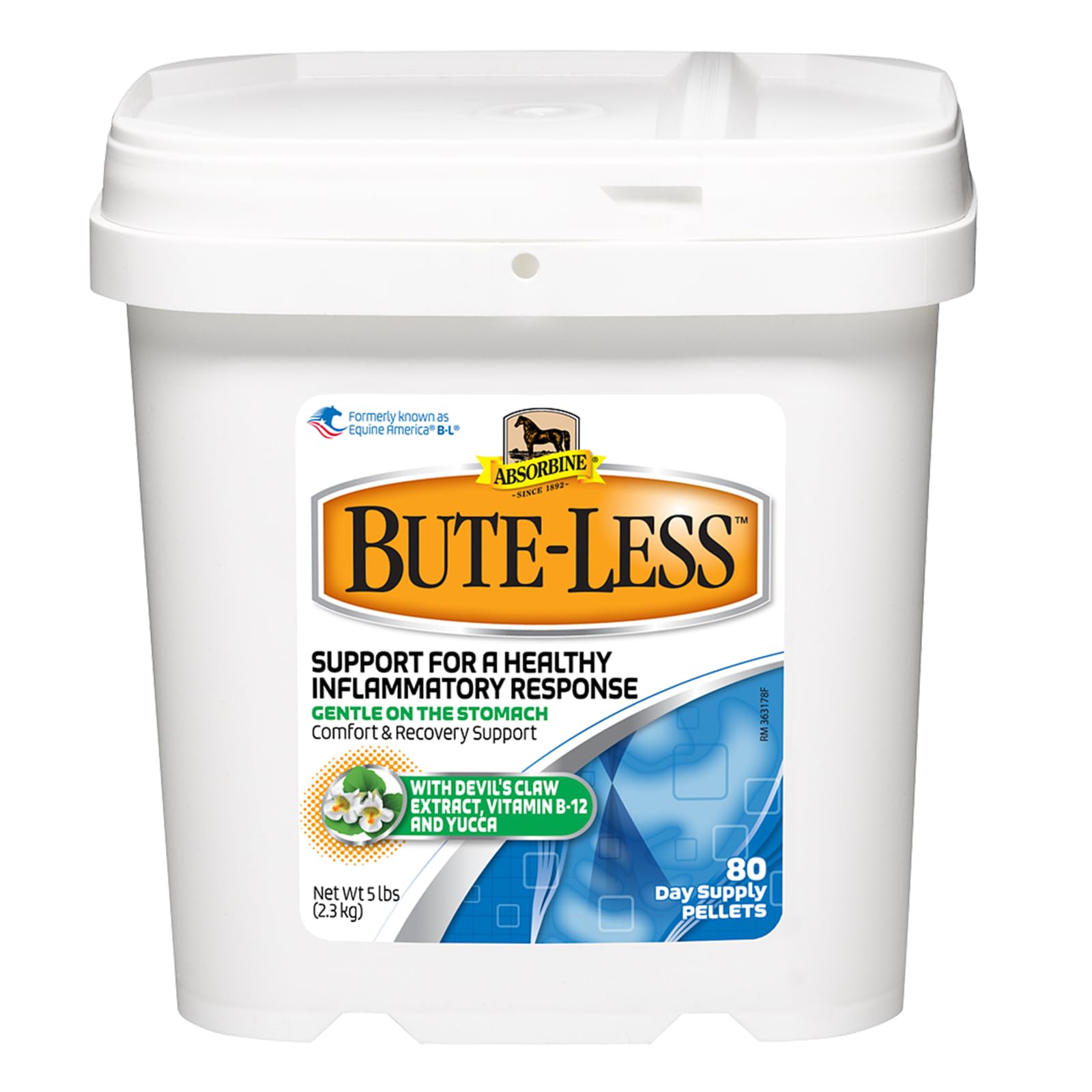 Absorbine Bute-Less envase: pellets para apoyo diario a la movilidad.