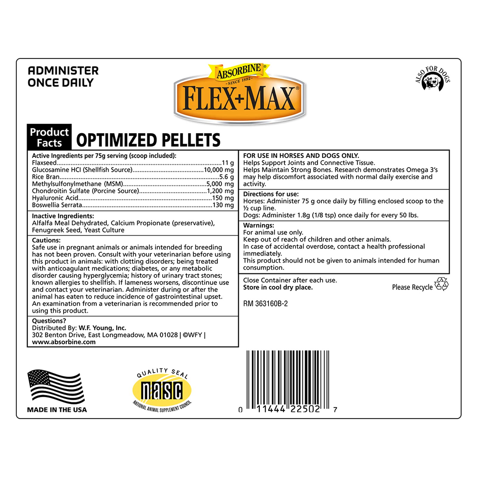Absorbine Flex+Max hecho en EE. UU., calidad y trazabilidad.