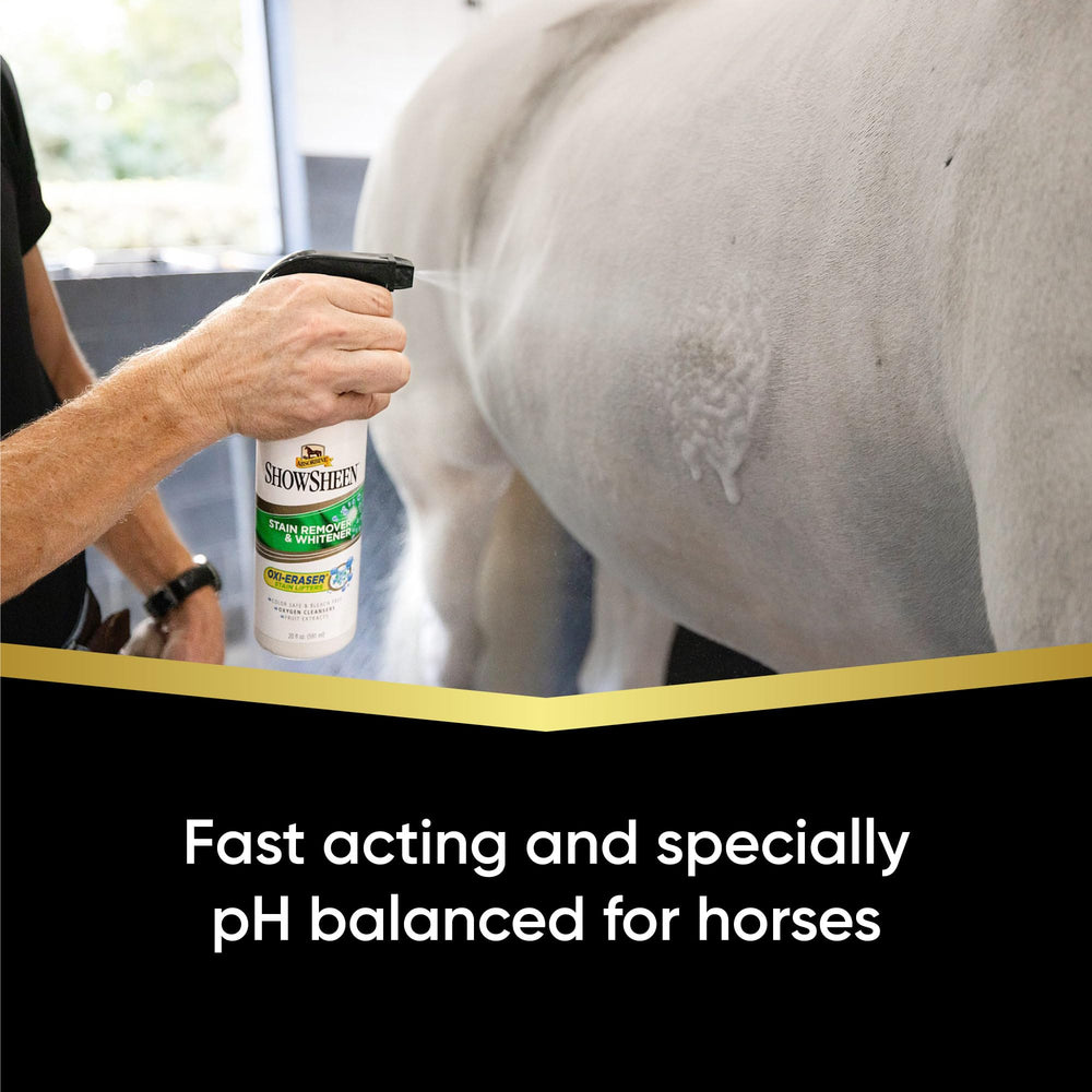 Absorbine ShowSheen, proceso de levantamiento de manchas sin dañar el pelo.