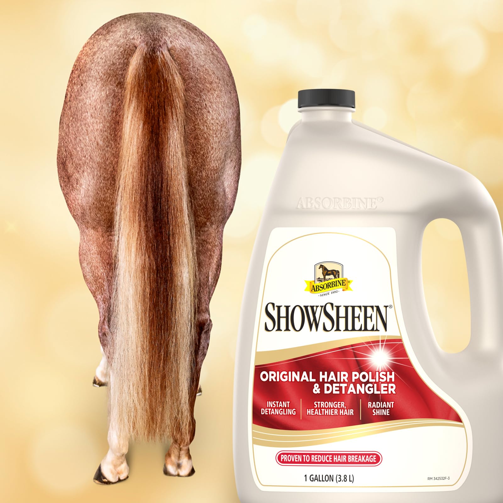 Absorbine ShowSheen nutre con pro vitaminas y seda para el pelaje
