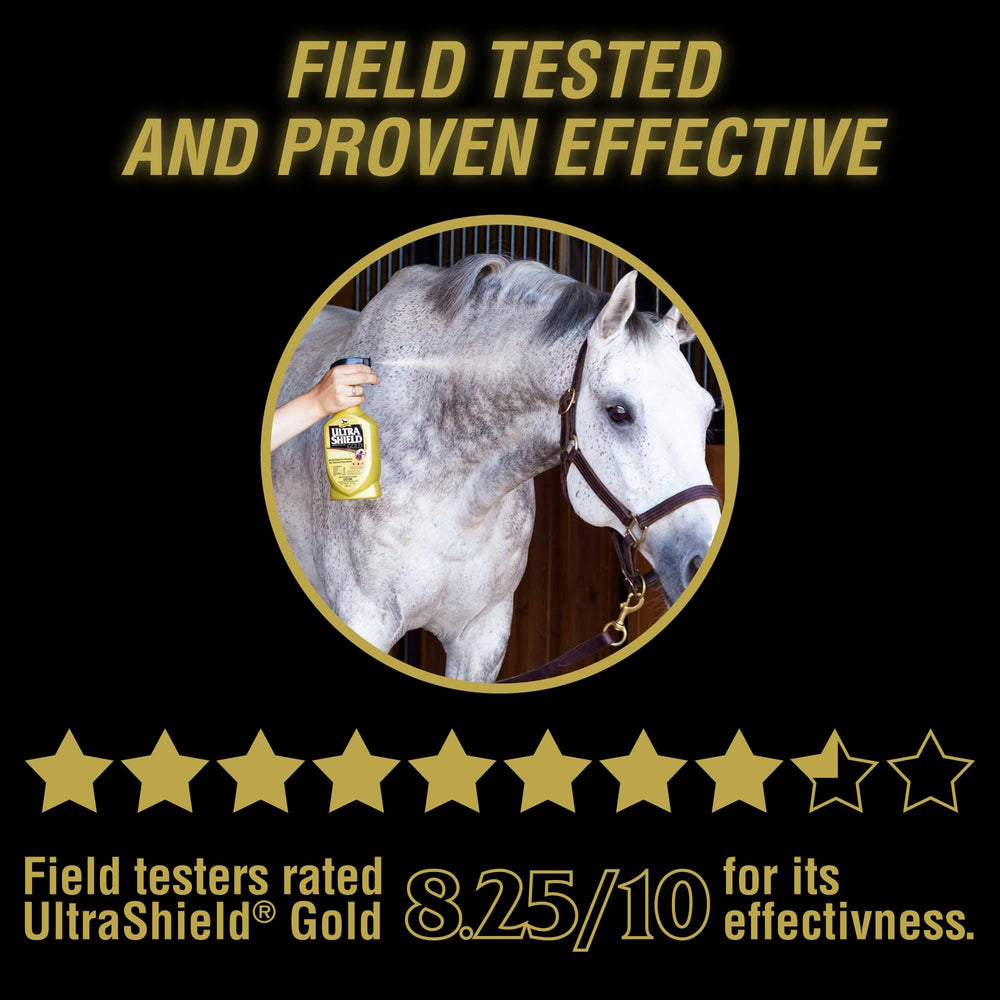 Absorbine UltraShield Gold: aplicación en exterior para uso diario en caballos.