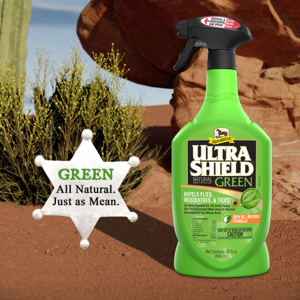 Absorbine UltraShield Green, fabricado en EE. UU. con control de insectos.