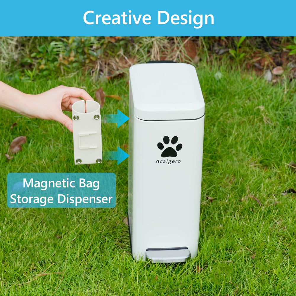 Acalgero basurero para perros resistente al agua y al óxido, ideal para uso al aire libre.