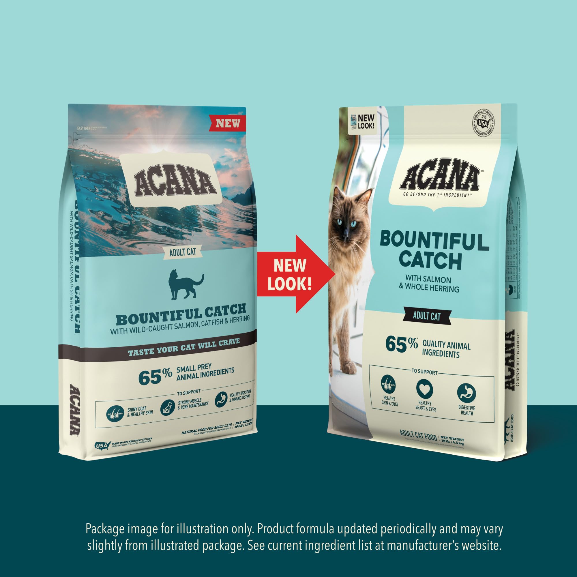 ACANA Bountiful Catch, producción en EE. UU. con ingredientes de todo el mundo.
