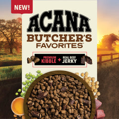 ACANA Butcher's Favorites, trozos de carne jerky, sabrosos y naturales como premio.