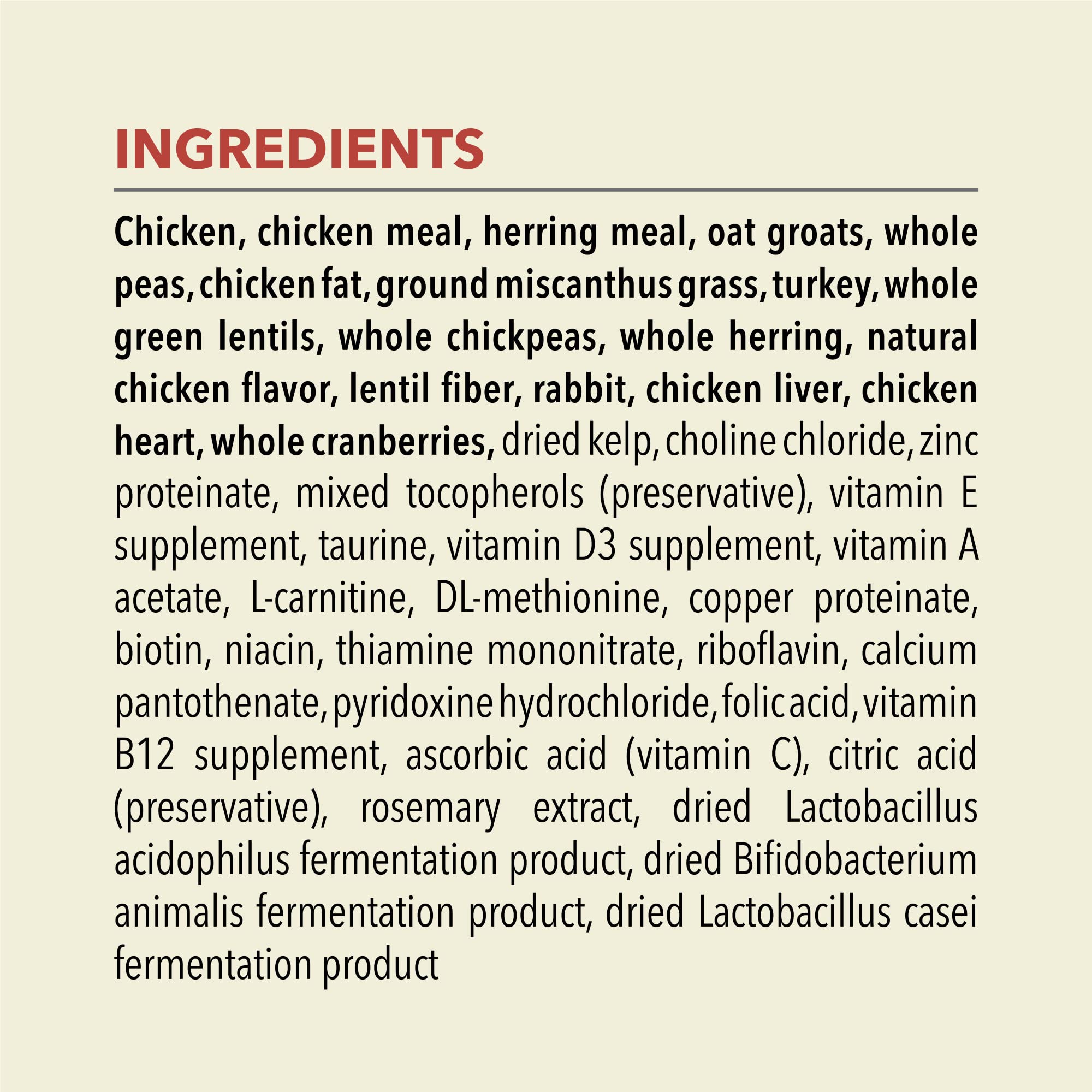 ACANA Indoor Entree contiene L-carnitina para ayudar a mantener un peso saludable.