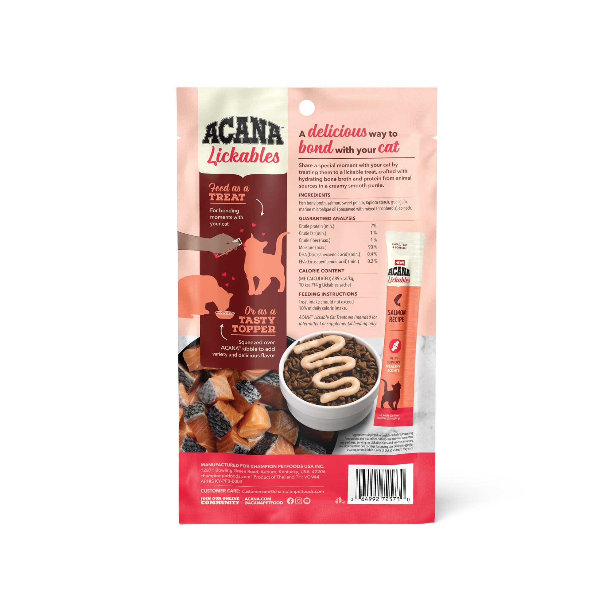 ACANA Lickables entrega a mano para crear un momento de vínculo.