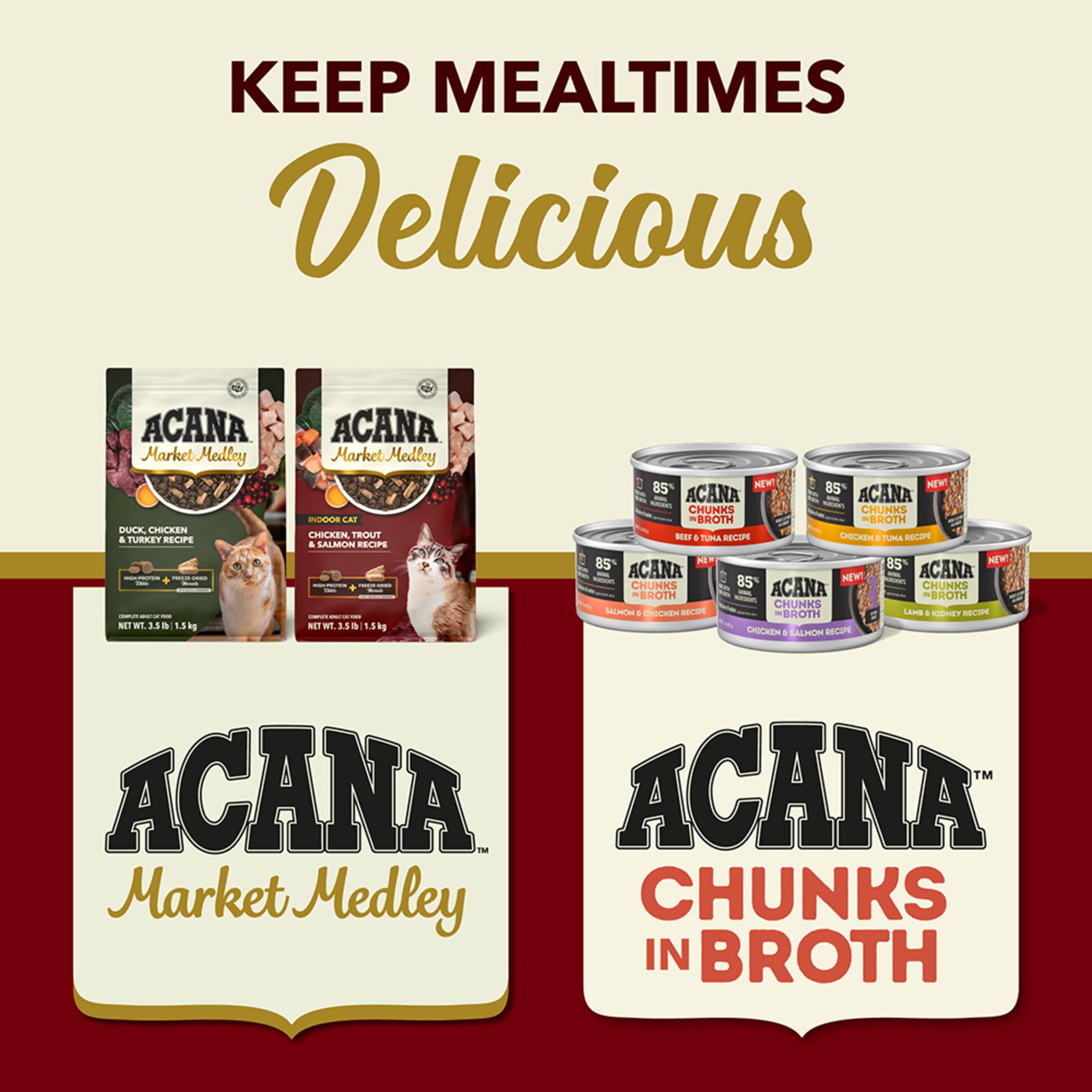 ACANA Market Medley, ingredientes de origen en Estados Unidos para calidad fiable.