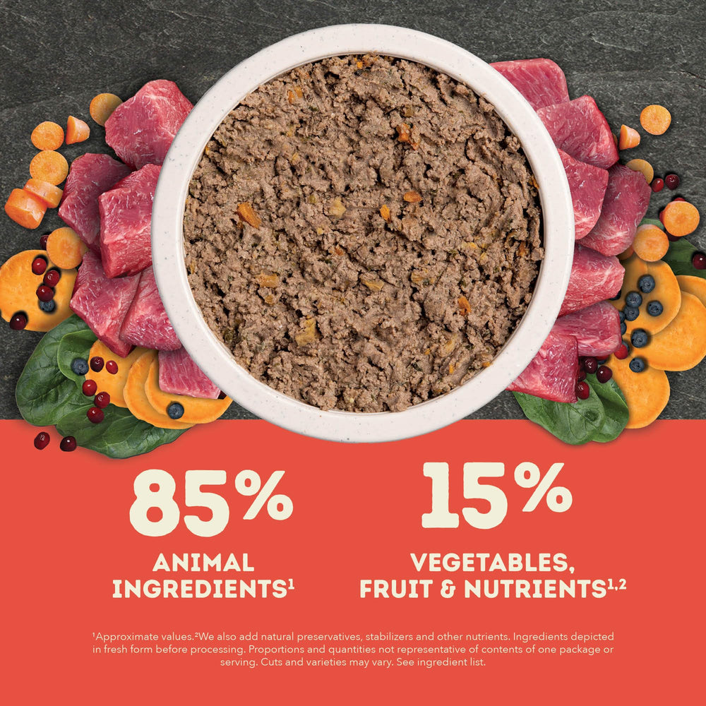 ACANA Premium Pâté con frutas y verduras visibles para una dieta equilibrada