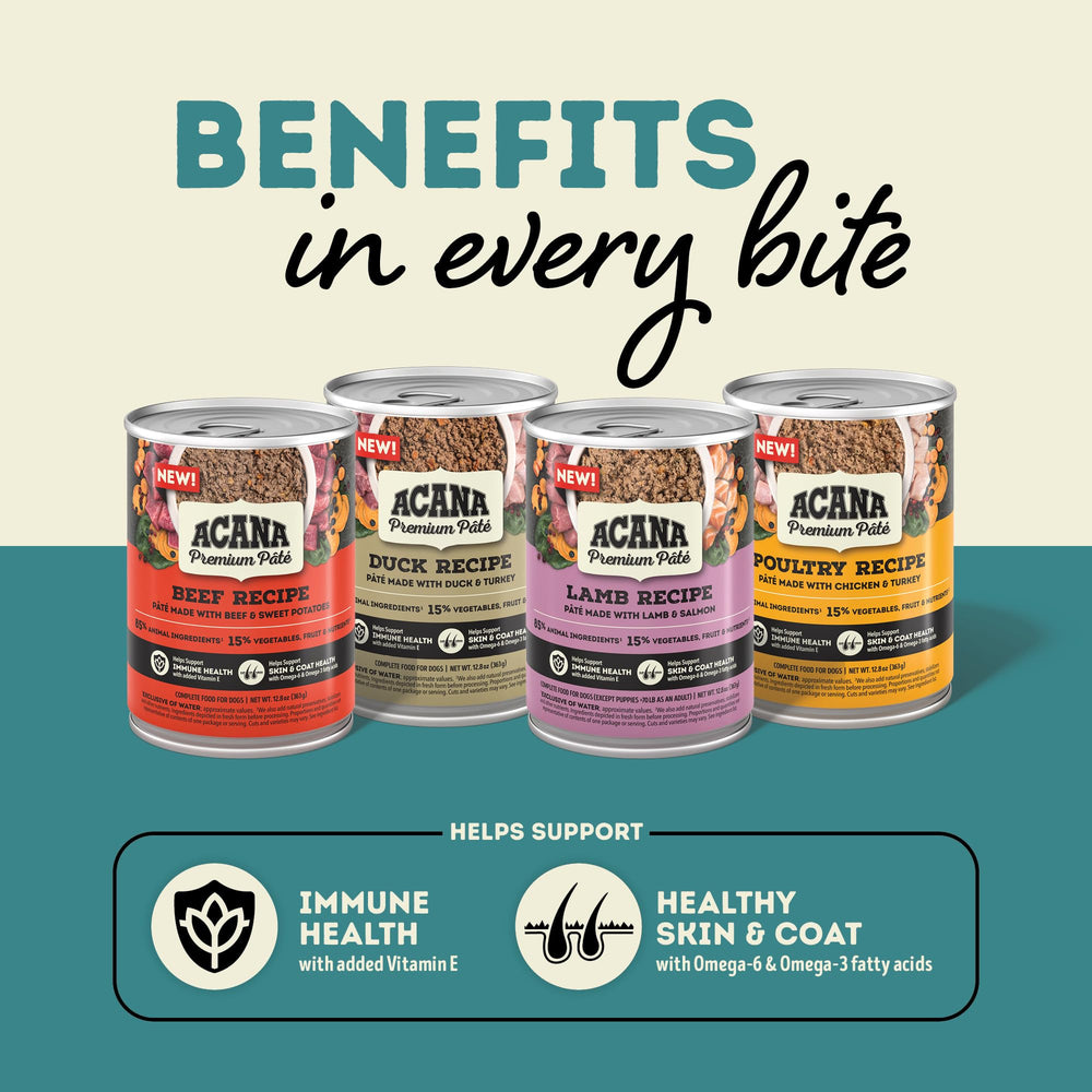 ACANA Premium PATE fabricado en Estados Unidos con ingredientes de calidad mundial