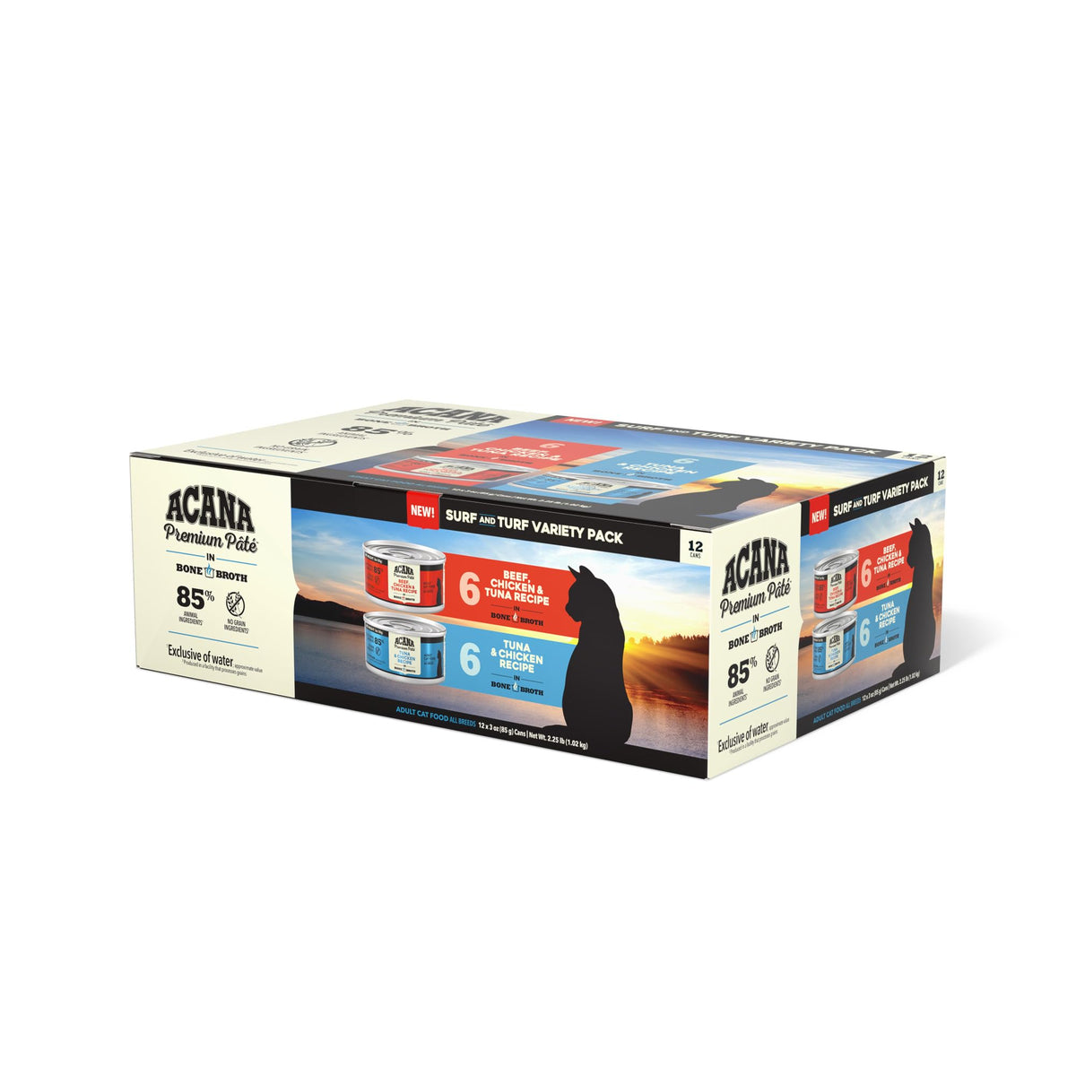ACANA Surf y Turf paté en lata, paquete de 12, ideal para variedad diaria.