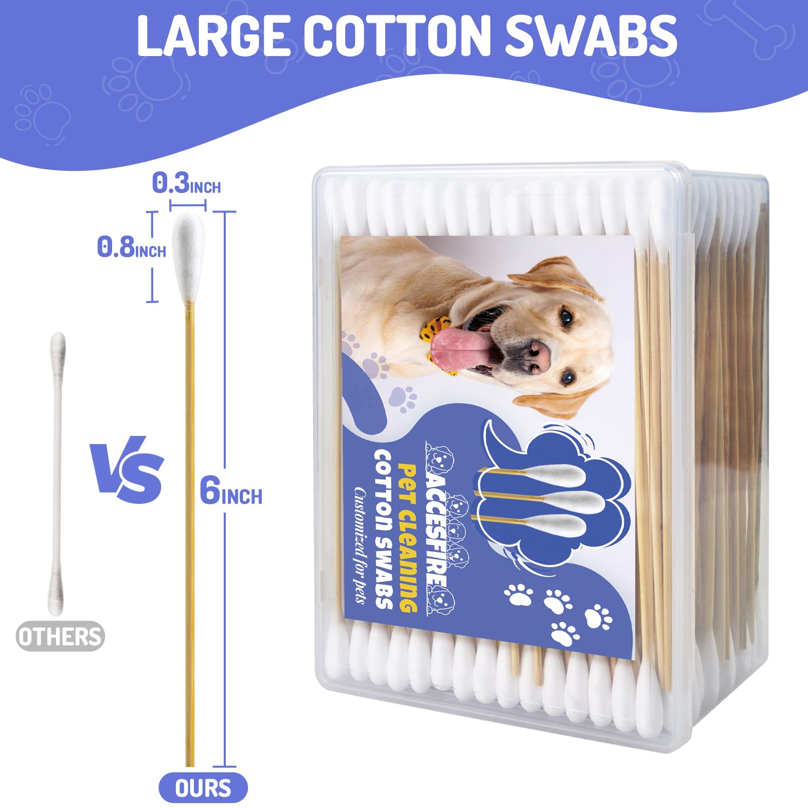 Accesfire pack 300 bastoncillos grandes para perro en estuche.