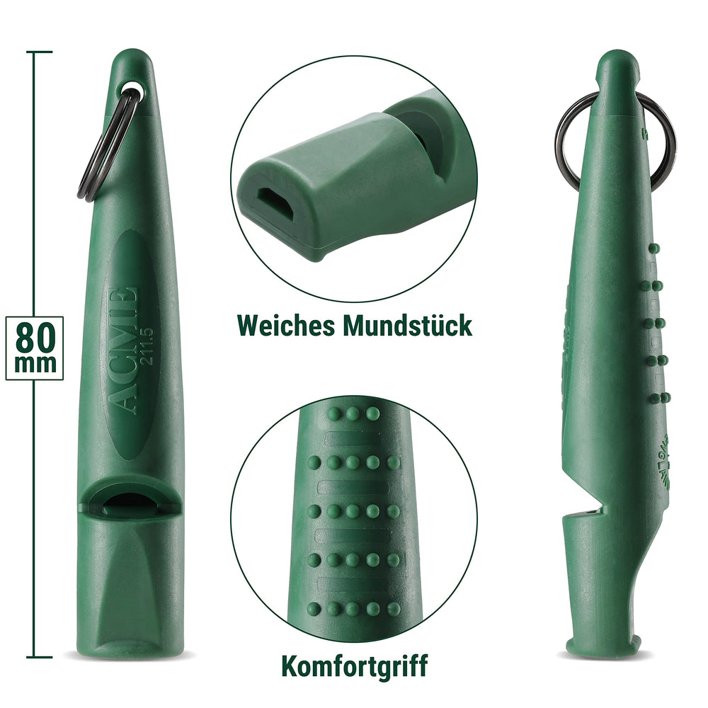 ACME Alpha 211.5 silbato de alcance largo para perros grandes en entrenamientos.