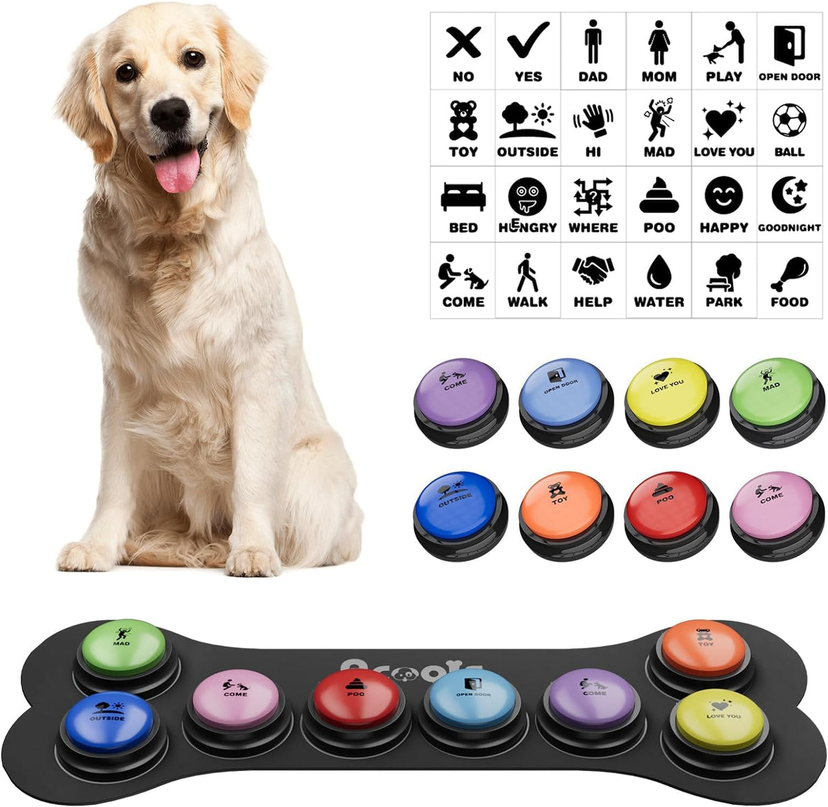 Botones Acools para comunicación canina, 8 piezas para interacción diaria