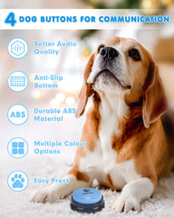 Acools botones-perro-grabacion-30s: cada botón graba mensajes de hasta 30 segundos para tu mascota.