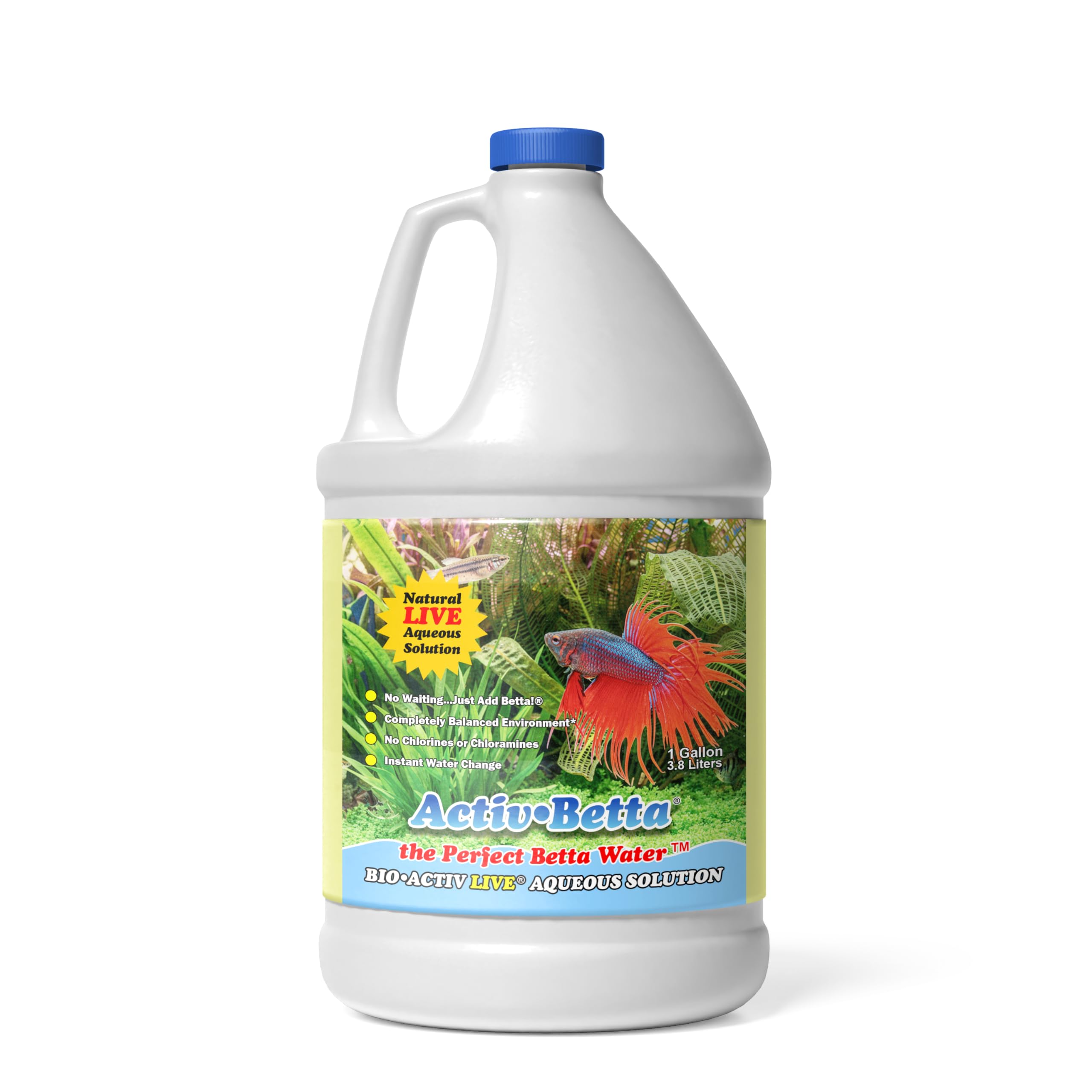 Activ Betta Bio-Activ Live: botella de 1 galón para iniciar el ciclado del acuario.